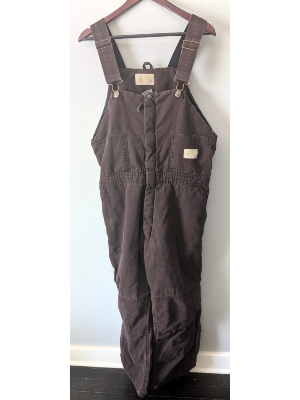C.E. Schmidt Workwear Chocolate Brown Insulated Bib Overalls Size Large